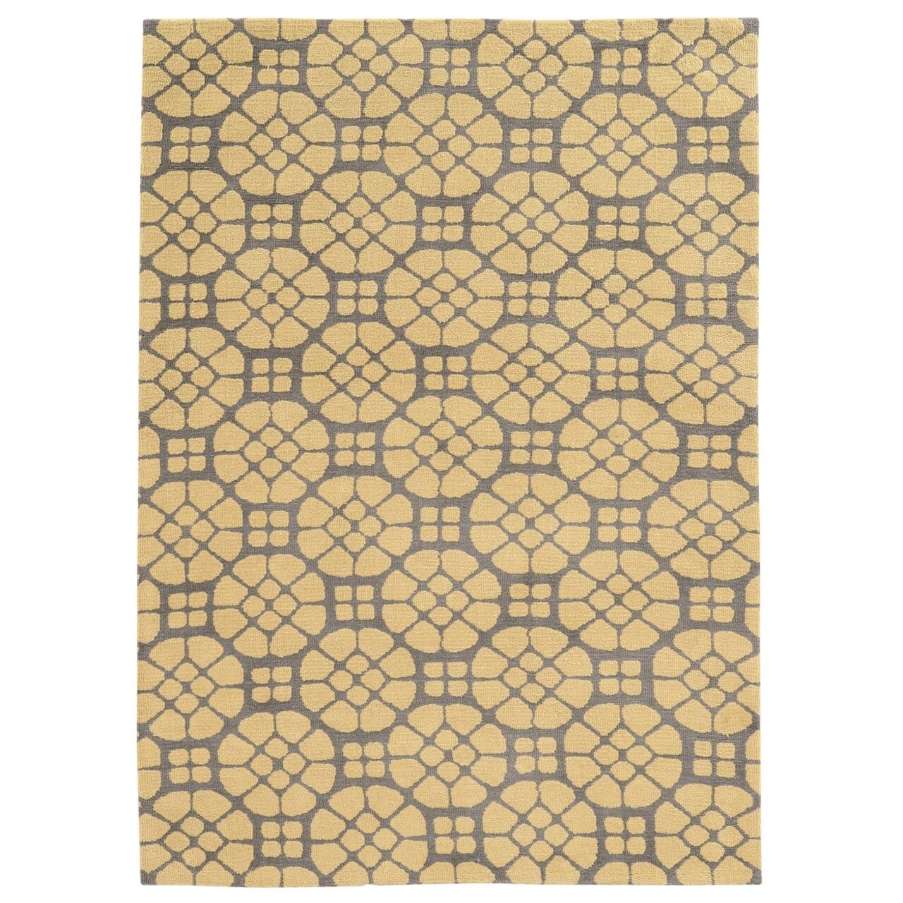 Geo Lynette Grey Rug 5X7 Handtufted Microfiber Soft Geometric Design